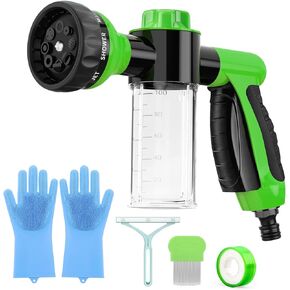 Upgrade Pup Jet Dog Wash, 8 in 1 Dog Wash Hose Attachment with Soap Dispenser, Dog Washing Gloves, Adhesive Tape and Dog Comb for All Kinds of Pet Showers, Car Washing, Watering Plants and Lawn in Kuwait