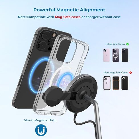 Magnetic Wireless Charger for iPhone, 2 in 1 Fast Charging Station for Apple Devices, Foldable＆Portable Wireless Charger for iPhone 15/14/13/12 Series, for Watch Series,Black(PD 25W Adapter Included) in Kuwait