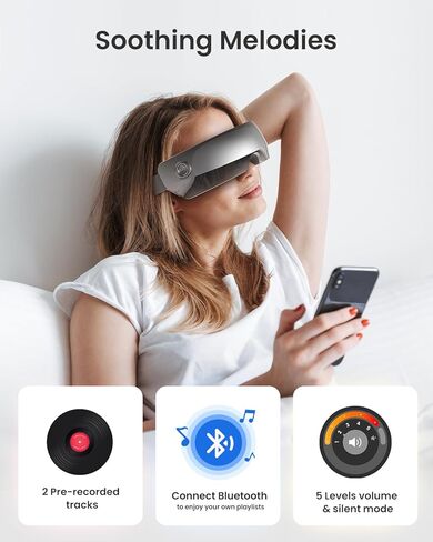 RENPHO Eyeris View - مدلك العين الممتد المطور للصداع النصفي، 5 أوضاع مع نافذة الرؤية، العناية بالعين لاسترخاء العينين، مدلك معبد ساخن لتقليل جفاف العيون، إجهاد العين، هدايا عيد الميلاد in Kuwait