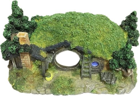 ديكورات قلعة الهوبيت لحوض السمك من SLOCME - زينة قلعة حوض الأسماك، ديكورات إخفاء أسماك البيتا in Kuwait