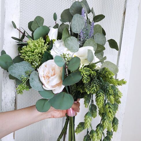 Supla 2 جهاز كمبيوتر شخصى من القفزات الاصطناعية زهرة كرمة إكليل النبات وهمية معلقة من قفزات الكرمة فو القفزات الصناعية المعلقة باللون الأخضر البلوري كل 29.5 بوصة للداخلية والخارجية والشرفة الأمامية زهرة ديكور الأزهار الخضراء in Kuwait