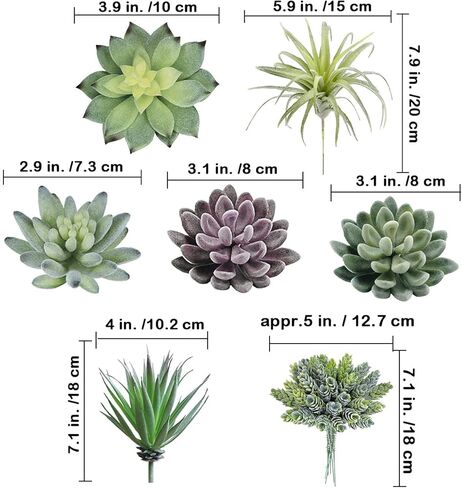 سوبلا مجموعة من 14 نباتات عصارية صناعية غير محفوظة في اصيص من اللؤلؤ، سيقان ايشيفيريا، نباتات عصارية باللون الاخضر المتدفق في انواع مختلفة باحجام مختلفة لترتيب الزهور in Kuwait