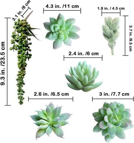 سوبلا مجموعة من 14 نباتات عصارية صناعية غير محفوظة في اصيص من اللؤلؤ، سيقان ايشيفيريا، نباتات عصارية باللون الاخضر المتدفق في انواع مختلفة باحجام مختلفة لترتيب الزهور in Kuwait