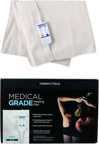 Medical Grade Heating pad with Automatic Moist Heat by Thermotech, High Heat Heating pad for Back Pain and Cramps - Medium Digital - 16" by 12"" in Saudi Arabia