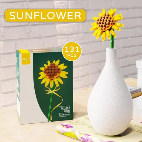 Cihely Flower Bouquet Building Blocks Kits Daisy 601244, Artificial Flowers Building Project to Release Stress and Focus The Mind, for Birthday Gifts to Adults/Teens(100+ Pieces) in Saudi Arabia