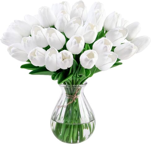 IVITA 10 قطع من زهور التوليب الاصطناعية ذات اللمس الحقيقي وسيقان التوليب الصناعي من البولي يوريثان باقة توليب للمنزل والمكتب وعيد الفصح وإكليل الربيع وقطعة مركزية لحفلات الزفاف وترتيب الأزهار وديكور طاولة المقبرة (وردي) in Kuwait