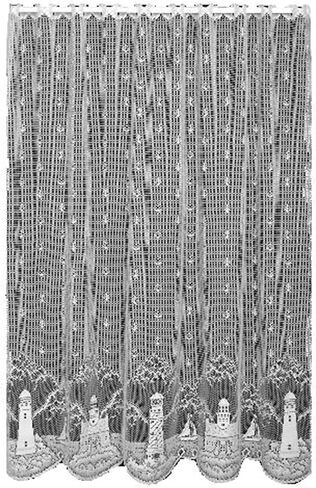 Heritage Lace Lighthouse 60-Inch Wide by 15-Inch Drop Valance, White in Saudi Arabia