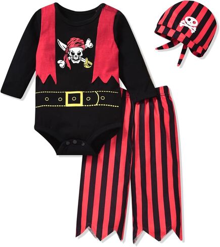 Aalizzwell Baby Boys Halloween Clothes Newborn Infant Pirate Outfit in Saudi Arabia