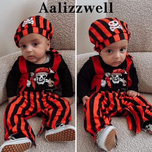 Aalizzwell Baby Boys Halloween Clothes Newborn Infant Pirate Outfit in Saudi Arabia