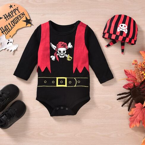Aalizzwell Baby Boys Halloween Clothes Newborn Infant Pirate Outfit in Saudi Arabia