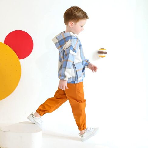 YOUNGER TREE Toddler Baby Boy Clothes Plaid Long Sleeve Hoodie+T-Shirt+Overalls Clothing Pants Set Fall Winter Outfit in Saudi Arabia