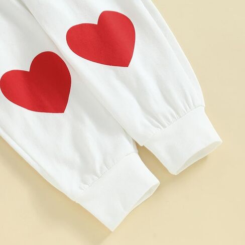 Eadrioss Newborn Baby Boy Valentines Outfit Mr. Steal Your Heart Crewneck Romper Bodysuit Onesie Jogger Pants in Kuwait