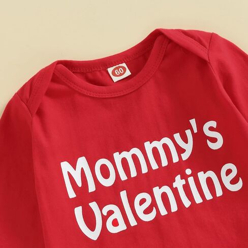Eadrioss Newborn Baby Boy Valentines Outfit Mr. Steal Your Heart Crewneck Romper Bodysuit Onesie Jogger Pants in Kuwait
