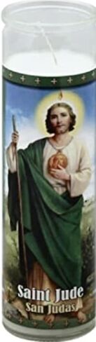 St Jude Candle Saint Jude 8'' White Candles, 2 Pack Religious Candles Set in Saudi Arabia