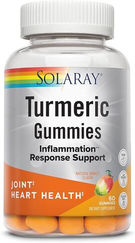 SOLARAY Turmeric Gummies w/Ginger | Healthy Heart & Inflammation Response Support | Vegan, Gluten Free | 30 Serv, 60 Ct in Saudi Arabia