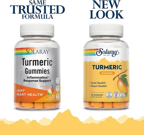 SOLARAY Turmeric Gummies w/Ginger | Healthy Heart & Inflammation Response Support | Vegan, Gluten Free | 30 Serv, 60 Ct in Saudi Arabia