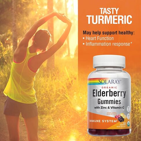 SOLARAY Turmeric Gummies w/Ginger | Healthy Heart & Inflammation Response Support | Vegan, Gluten Free | 30 Serv, 60 Ct in Saudi Arabia