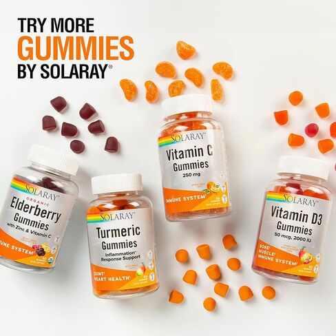 SOLARAY Turmeric Gummies w/Ginger | Healthy Heart & Inflammation Response Support | Vegan, Gluten Free | 30 Serv, 60 Ct in Saudi Arabia