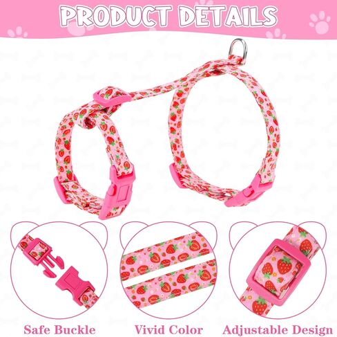 Auidy_6TXD حزام للقطط ومقود مقاوم للهروب، طقم مقود للقطط قابل للتعديل، مجموعة أطواق القطط المنفصلة للقطط الصغيرة والمشي والسفر في الهواء الطلق in Kuwait