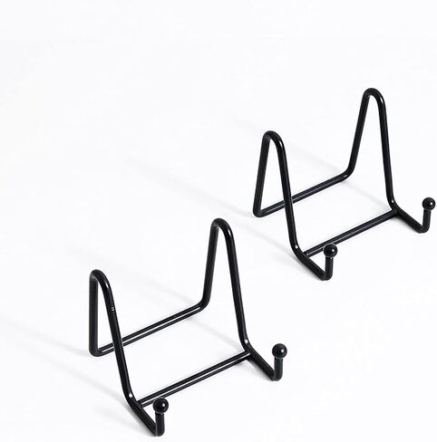 2 Pack Plate Stands for Display, 3 Inch Plate Holder Display Stand, Iron Easel Decorative Plate Holder Book Stands for Display, Pictures, Decorative Plate Stands, Book, Collectibles, Tabletop Art in Saudi Arabia