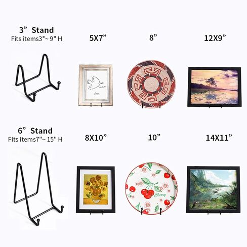 2 Pack Plate Stands for Display, 3 Inch Plate Holder Display Stand, Iron Easel Decorative Plate Holder Book Stands for Display, Pictures, Decorative Plate Stands, Book, Collectibles, Tabletop Art in Saudi Arabia