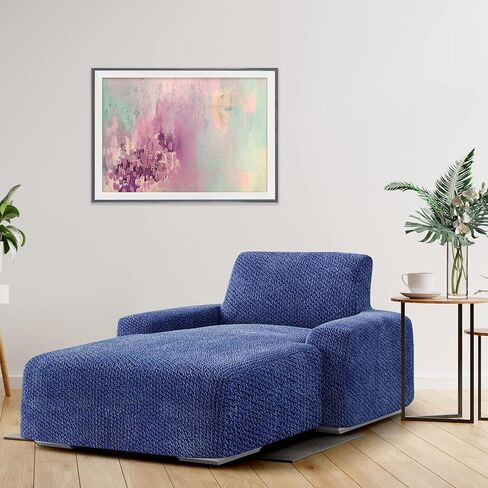 PAULATO BY GA.I.CO. Chaise Lounge Cover Lounge Chair Sofa Slipcover- Soft Polyester Fabric Slipcovers - 1-Piece Form Fit Stretch Furniture Slipcover - Velvet Collection - Black (Chaise Lounge) in Kuwait