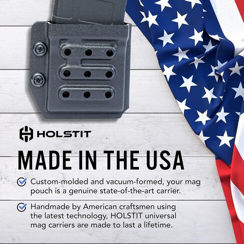 HOLSTIT Mag Carrier for Guns - Handmade in North Carolina - KYDEX Mag Holster for AR OWB Mag Pouch with TEK-LOK Clip - Single Mag Holder - Gun Accessories for Men & Women in Saudi Arabia