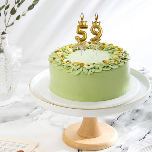 aoolada 59 شموع عيد الميلاد 95، الذهب 95 59 سنة كعكة توبر عدد شموع عيد الميلاد، هدايا زينة حفلة عيد ميلاد للنساء والرجال in Saudi Arabia
