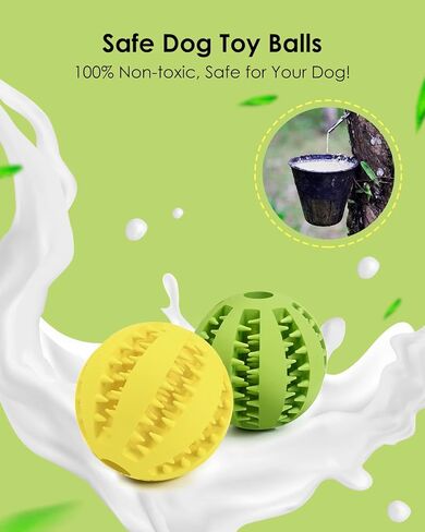 HGB 2 Pack Dog Toy Ball, Durable IQ Puzzle Chew Toys for Treat Dispensing, Puppy Teething, Dog Enrichment Toys for Teeth Cleaning, Pet Training, Interactive Dog Toys for Medium & Large Dogs in Kuwait
