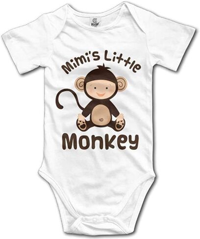 بدلة قطعة واحدة للأطفال من Yeavomeny Mimi's Little Monkey مصنوعة من القطن بأكمام قصيرة للأولاد والبنات in Kuwait