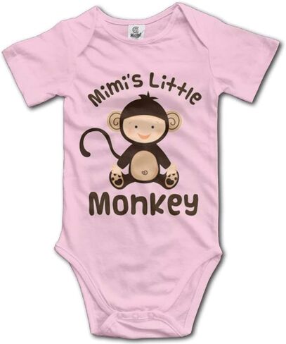 بدلة قطعة واحدة للأطفال من Yeavomeny Mimi's Little Monkey مصنوعة من القطن بأكمام قصيرة للأولاد والبنات in Kuwait