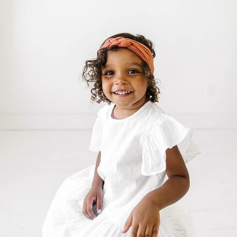 ربطات شعر للأطفال حديثي الولادة وحتى الأطفال الصغار - ثلاث عصابات رأس من أميغا إكسسوارات شعر للفتيات الصغيرات، مقاس واحد (3 عبوات - 3 عبوات - بنفسجي، كوارتز وردي، فطر الشوفان) in Kuwait