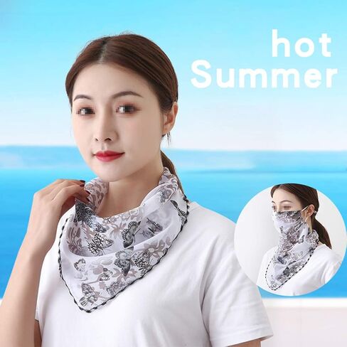 أغطية رأس واقية من الشمس من MoreChioce، وشاح شيفون مطبوع للحماية من الشمس للنساء in Kuwait