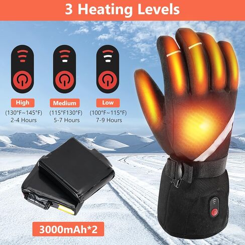 Heated Gloves for Men Women, Rechargeable Heated Motorcycle Gloves, Touchscreen Electric Heated Winter Hand Warmer Gloves for Cycling Skiing Motorcycling Hunting in Kuwait