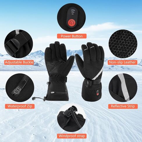 Heated Gloves for Men Women, Rechargeable Heated Motorcycle Gloves, Touchscreen Electric Heated Winter Hand Warmer Gloves for Cycling Skiing Motorcycling Hunting in Kuwait