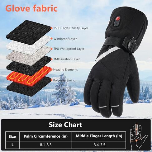 Heated Gloves for Men Women, Rechargeable Heated Motorcycle Gloves, Touchscreen Electric Heated Winter Hand Warmer Gloves for Cycling Skiing Motorcycling Hunting in Kuwait