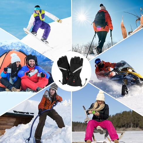 Heated Gloves for Men Women, Rechargeable Heated Motorcycle Gloves, Touchscreen Electric Heated Winter Hand Warmer Gloves for Cycling Skiing Motorcycling Hunting in Kuwait