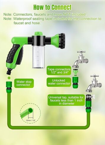 Upgrade Pup Jet Dog Wash, 8 in 1 Dog Wash Hose Attachment with Soap Dispenser, Dog Washing Gloves, Adhesive Tape and Dog Comb for All Kinds of Pet Showers, Car Washing, Watering Plants and Lawn in Kuwait