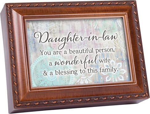 Cottage Garden Daughter in Law Beautiful Person Woodgrain Rope Trim Jewelry Music Box Plays Wonderful World in Saudi Arabia