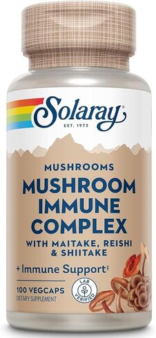 SOLARAY Fermented Mushroom Immune Complex 600 mg | Healthy Immune Function Support | 100 VegCaps, 100 Serv. in Saudi Arabia