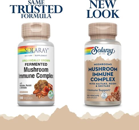 SOLARAY Fermented Mushroom Immune Complex 600 mg | Healthy Immune Function Support | 100 VegCaps, 100 Serv. in Saudi Arabia