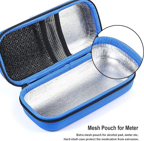 Hard Shell Diabetes Bag Insulin Cooler Case Cool Storage with Temperature Display for Temperature-Sensitive Medical Supplies (Black) in Saudi Arabia