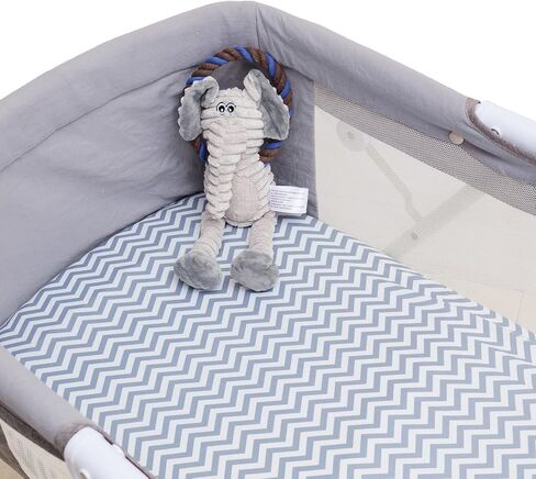 Stretchy Bassinet Sheets 33" x 20" for Baby Girl and Boy, Compatible with Mika Micky, Baby Delight, Dream On Me, AMKE, ANGELBLISS, Maxi-COSI Baby Bedside Bassinet Mattress, 2 Pack, Stripes and Dots in Kuwait