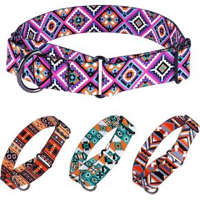 طوق مارتينجال للكلاب من موروم، مقاس S ومتوسط وكبير بنمط هندسي قبلي، اطواق عريضة قابلة للتعديل وشديد التحمل (ازتيك، 12-17 انش) in Kuwait