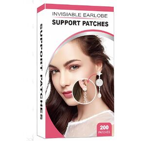 YILPA Clear Earring Support Patches - Ear Care Products for Torn or Stretched Earlobes - Protect Healthy Earlobes from Tearing (200 Pieces) in Saudi Arabia
