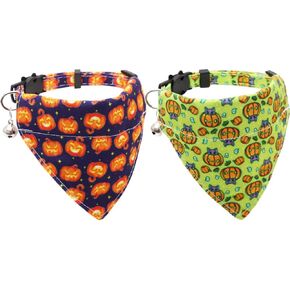 Lamphyface 2 Pack/Set Halloween Cat Collar Breakaway with Cute Bow Tie and Bell for Kitty Adjustable Safety in Saudi Arabia
