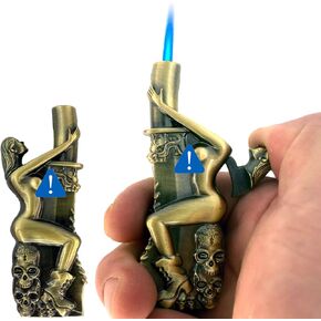 ولاعة شعلة من Meiegens، ولاعة بوتان مقاومة للرياح، ولاعات باردة، ولاعات قابلة لإعادة الملء قابلة للتعديل (البيوتان غير متضمنة) (نحاس أحمر-1) in Kuwait