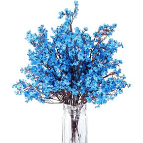 Exoment 10 قطع Babys Breath Gypsophila باقة زهور صناعية زهور حريرية زائفة زهور ذات ملمس حقيقي للمنزل ترتيب قطع مركزية لحفلات الزفاف والمهرجانات (أبيض)