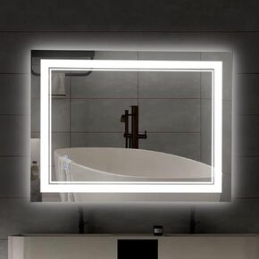 CFYLO 24" x 32" LED Bathroom Mirror, Bathroom Mirror with Lights, LED Mirror for Bathroom, Lighted Bathroom Mirror, Anti-Fog Dimmable Adjustable Light Makeup Mirror in Kuwait