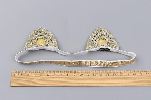 شريط راس مرن مزين بالزهور للفتيات الصغيرات الصغيرات، اكسسوارات شعر لحديثي الولادة، غطاء راس للفتيات الصغيرات، قطعة شعر مرصعة باحجار الراين، ذهبي، مقاس واحد in Kuwait